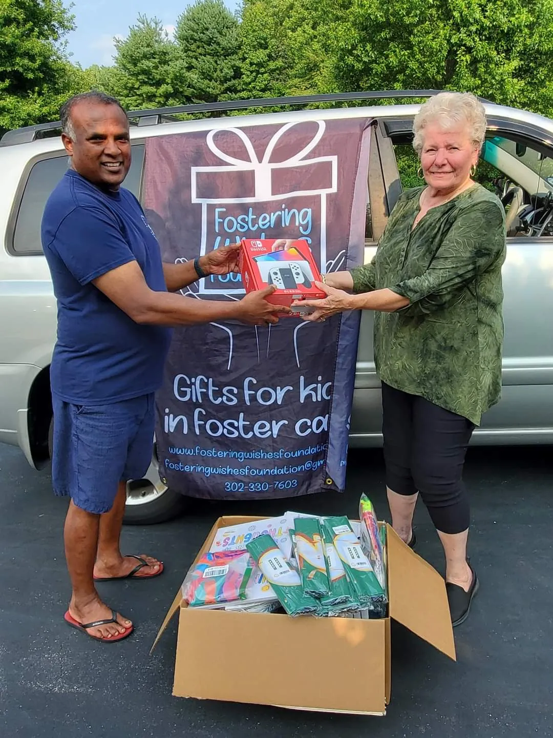 A Nintendo Switch donation accepted on behalf of CASA