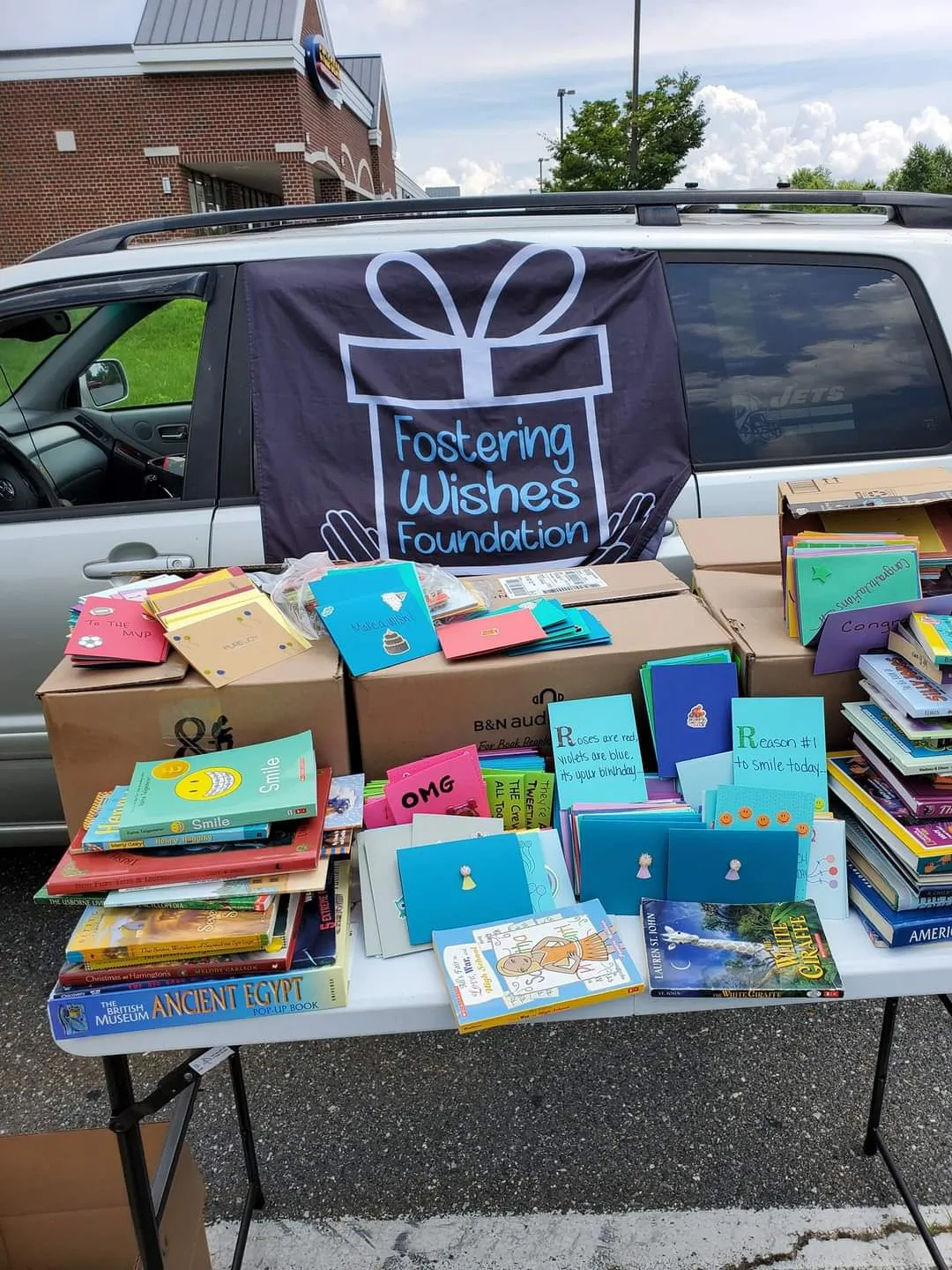 A Girl Scouts greeting card and book drive